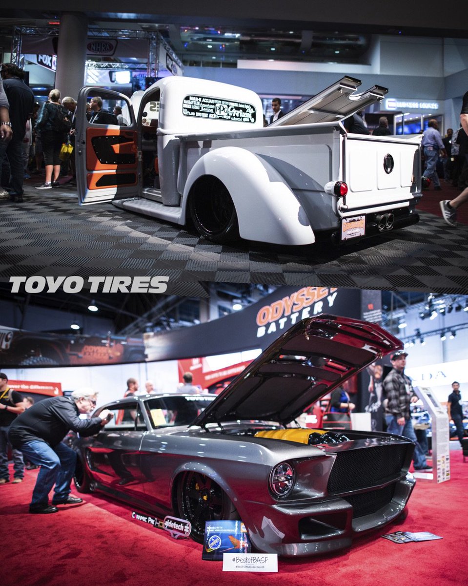 ToyoTires's tweet photo. Congrats to the winners of our SEMA Top Build Contest! IG User: corrupttmustang walked away with the award for the Best Toyo Tires SEMA Car Build and IG User: 40_shades_of_grey won the Best Toyo Tires SEMA Truck/SUV Build award! | #TOYOTIRES | #TAGTOYO | #ToyoSEMABuild | #SEMA https://t.co/Q3qHPSnQWw