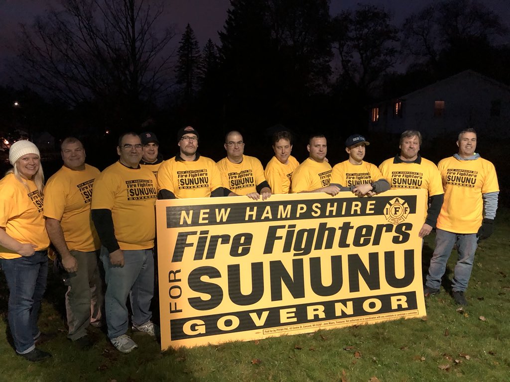 The hardworking men and women of <a href="/PFFNH/">PFFNH</a> came out in FORCE for tonight’s <a href="/WMUR9/">WMUR TV</a> debate. Honored to have your endorsement!