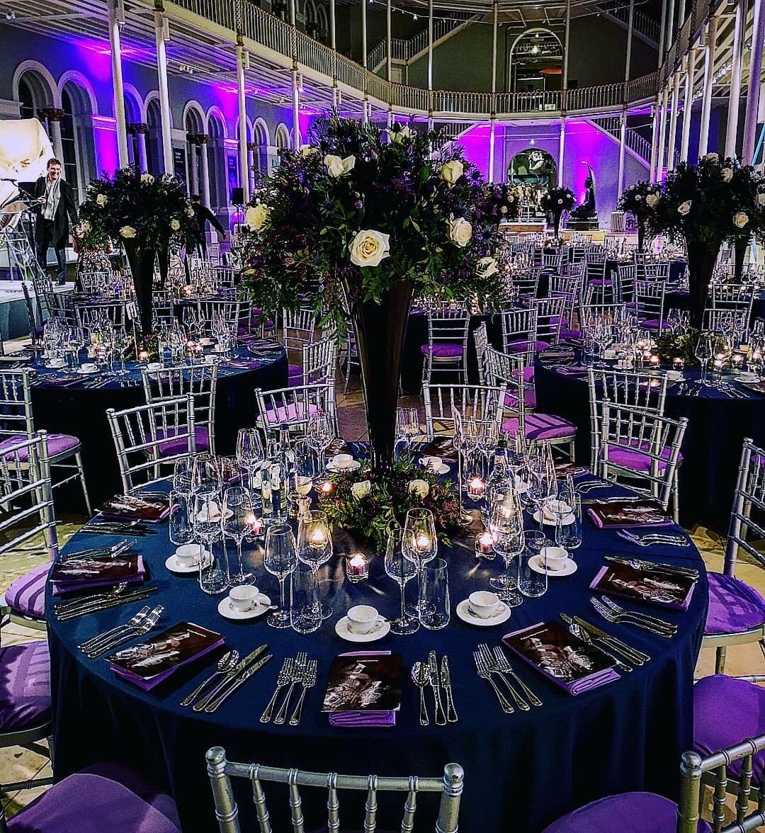 Probably the finest dining room in Scotland again tonight.. just add guests. #nationalmuseumofscotland #Edinburgh #wildethyme #eventpros #eventchef #chefphotography #eventcaterers #banqueting #purple #whiteroses #classic #frontofhouse #cheflife