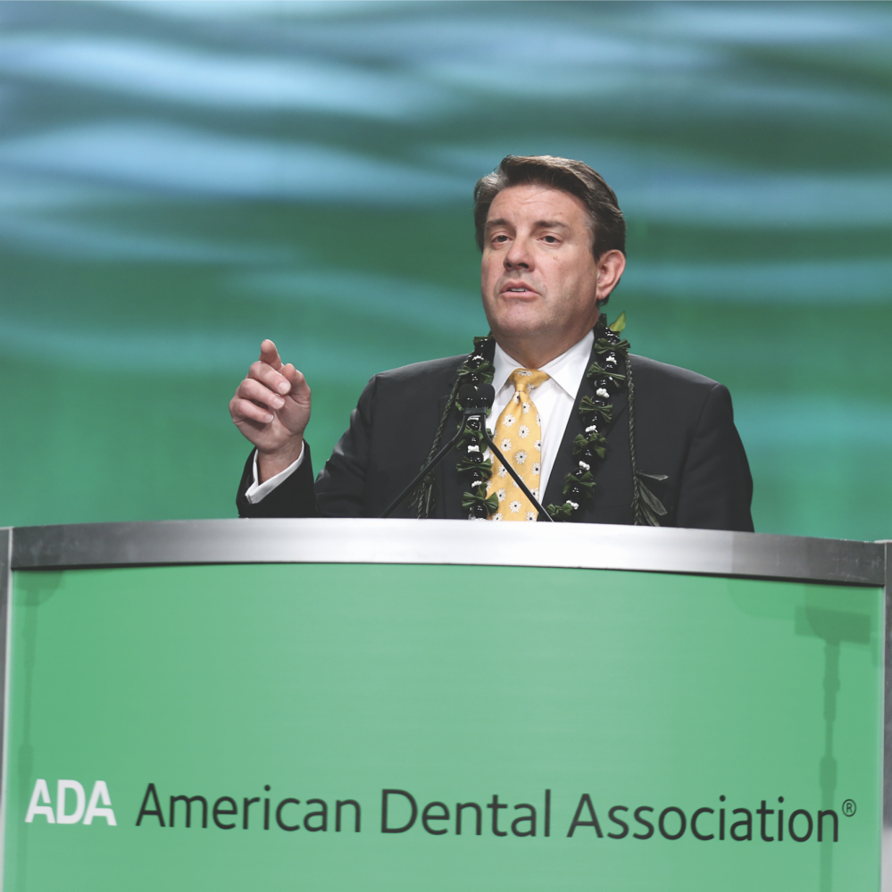 AmerDentalAssn's tweet photo. Dr. Jeffrey M. Cole, of Wilmington, Delaware, was installed as the 155th president of the American Dental Association before proceedings of the ADA House of Delegates at ADA 2018 – America’s Dental Meeting. Read more at @ADANews. https://t.co/esYoEnC1dG #AlohaADA https://t.co/6wnrTrF9X8