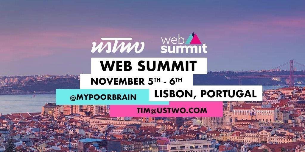 Next week I'll be speaking at <a href="/WebSummit/">Web Summit</a> in Lisbon, Portugal on the panel 'Don't look now: What cars will mean to us 20 years down the road', to discuss the future of the car. I'll be in Lisbon representing <a href="/ustwo/">ustwo studios</a> from Monday 5th - Tuesday 6th of November. Come and say hi! #auto