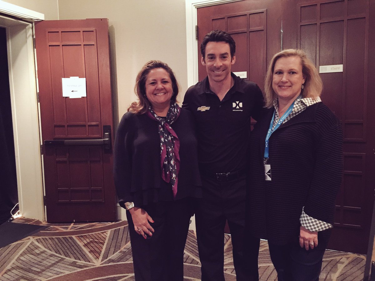 Spotted! <a href="/PattyDBrown/">Patty Brown</a> and <a href="/MarianKelley/">Marian Kelley</a> behind the scenes with <a href="/simonpagenaud/">Simon Pagenaud</a> who will be taking the stage at the DXC Insurance Conference. #DXCEngage