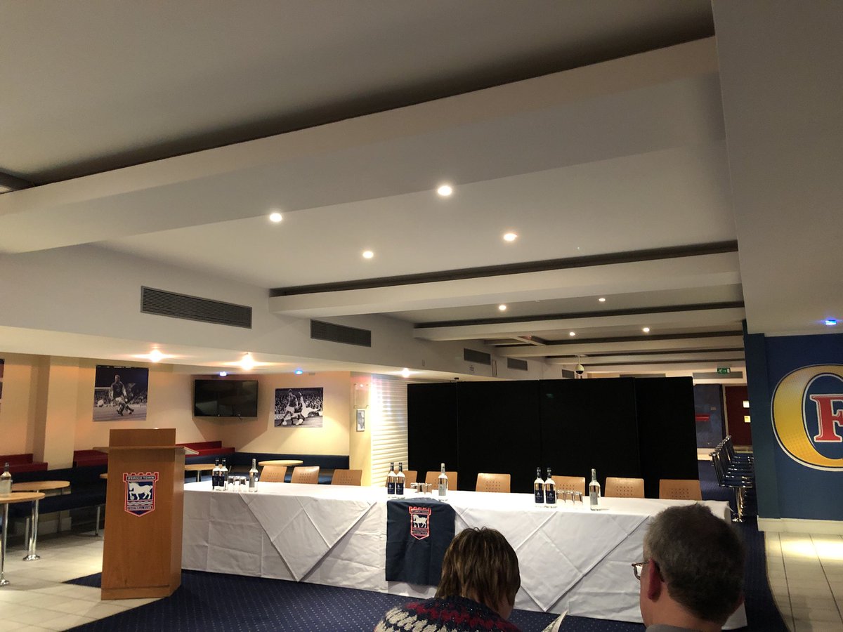 BP_BBC's tweet photo. At #itfc fan Q&amp;A. Paul Lambert and his coaching staff first up. Followed by MD Ian Milne. https://t.co/jbah0Mi8Hy