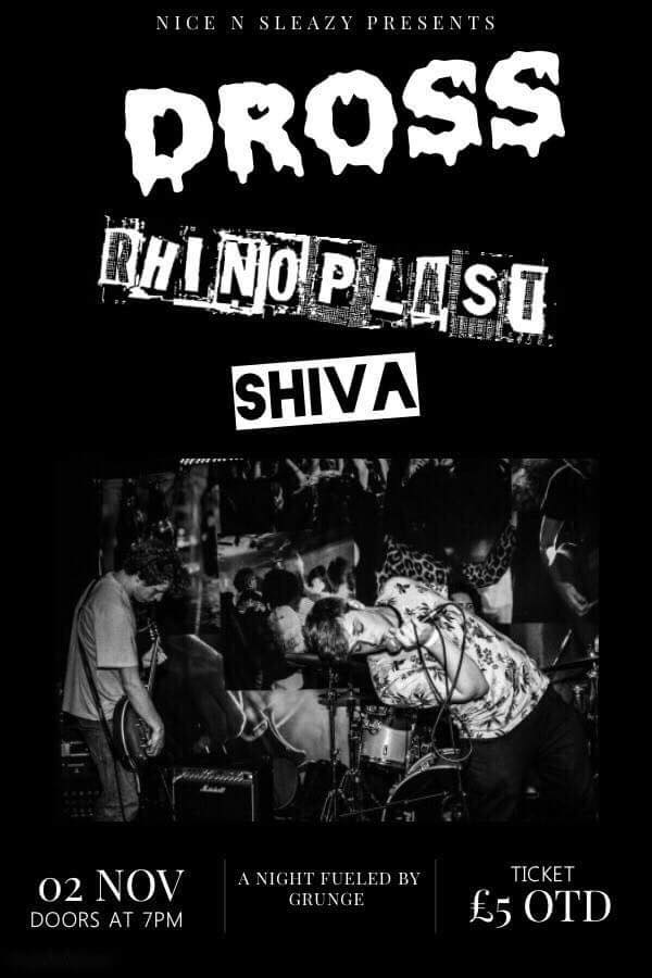 Good evening people.busy weekend for us!
Tomorrow (Friday 2nd) we're gunna be in Sleazys in Glasgow with Dross and Rhinoplast. gonna be grungey boi. 
link: facebook.com/events/3114664…