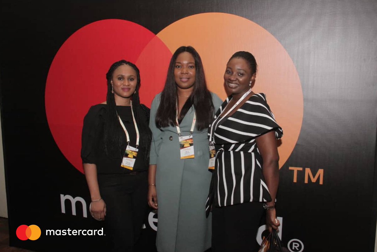 MastercardMENA's tweet photo. The staff of Mastercard also had a great time and learned a lot about empowering women to becoming future leaders on day 1 of the #WIMBIZAnnualConference2018. Here we have Folake Johnson, Sola Okeowo and Yosola Atere https://t.co/1u0hYgd9w2