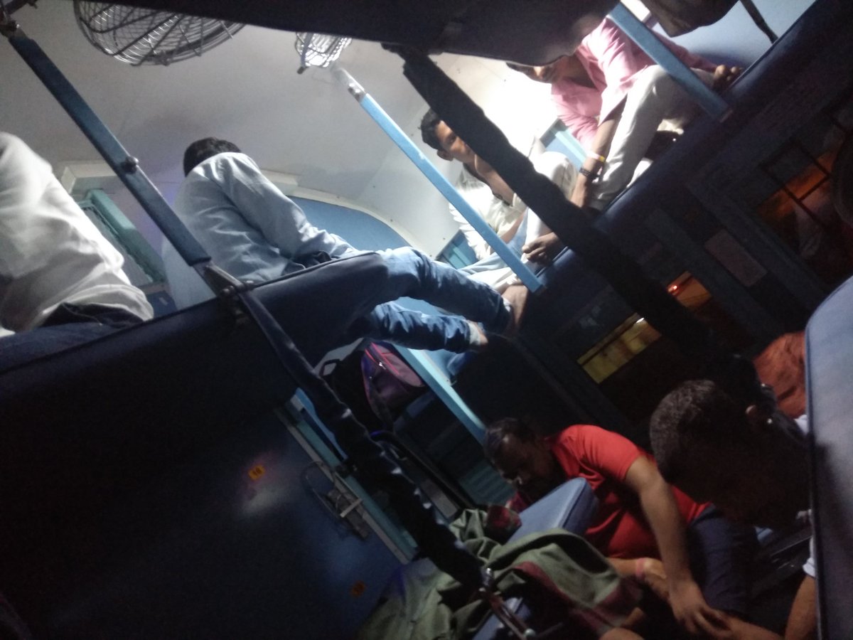 amitagarwalca89's tweet photo. @PiyushGoyal sir, am at Train no. 15024, YPR GKP EXP. Travelling along with my wife and has a reserved tickets at Sleeper class. However, many illegal travellers travelling along widout tickets. Worried about safety of family and luggage. Any help ? https://t.co/vC3dNCfWLK