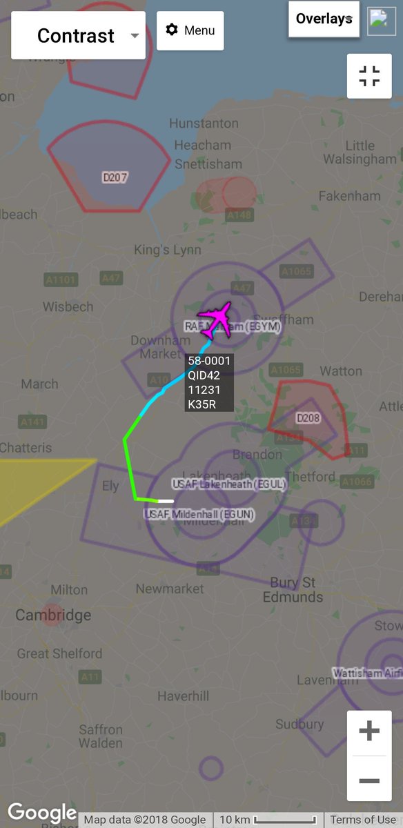 Andy007_SR_A's tweet photo. #USAF 🇺🇸
58-0001 / #QID42 
Boeing KC-135R from #100thARW 

Departed RAF Mildenhall on tonight's #AAR Ops... https://t.co/qYR0GRcALZ