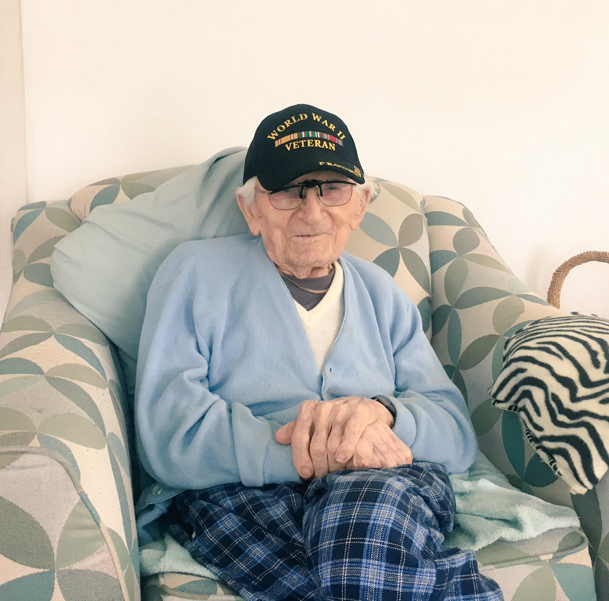 PamDurkin343's tweet photo. Proud of this man! This is my Great Uncle Frank. He served our country and will turn 100 this year! #RiderVets @RiderVeterans https://t.co/u4srA8O9Vh