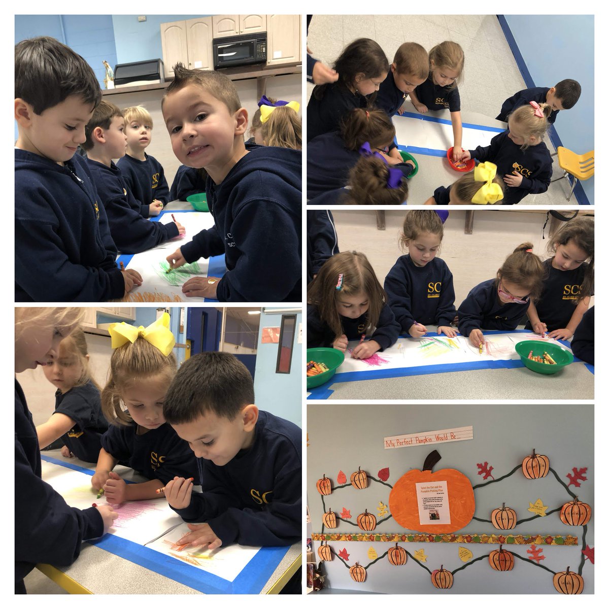 stclaresi's tweet photo. After their nature walk, PreK4 students took some leaves back to their classroom. They discovered the different parts of a leaf and created leaf rubbings! #scslearningfun https://t.co/0ikE1La9Eb