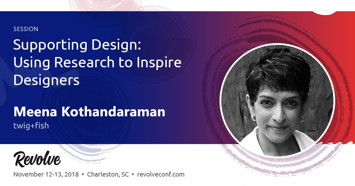 harbormark's tweet photo. 'Supporting Design: Using Research to Inspire Designers'. a session w/ @meena_ko at #RevolveConf this Fall in #Charleston ~    https://t.co/EK4XQO36G0  . . . [ #design #ux #NCredible  #uxresearch #userstories  ] https://t.co/82MHZKtCv2