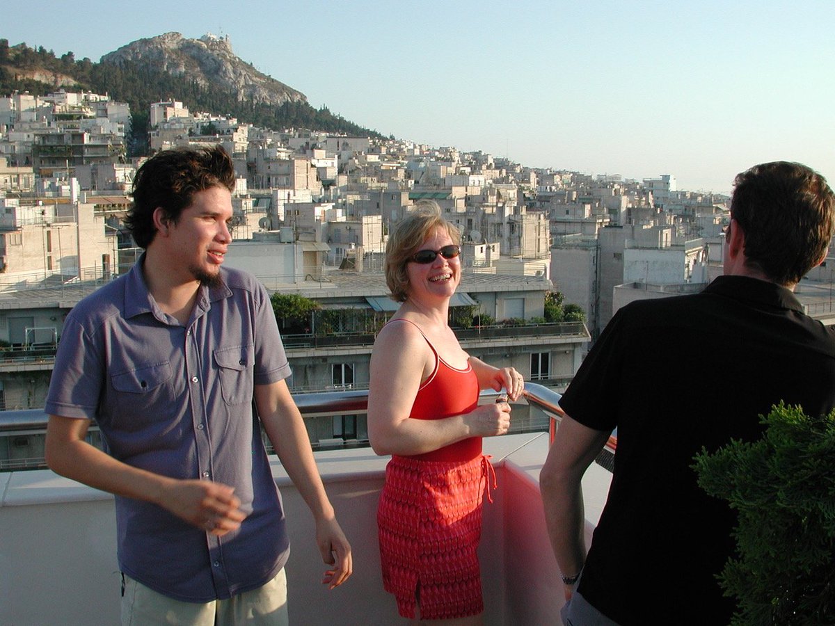 #TBT Thievery throwback photo from May 2001, with Rob, Pam Bricker and Eric in Greece. Photo: Brian Liu / @toolboxdc #ThrowbackThursday #ThieveryCorporation