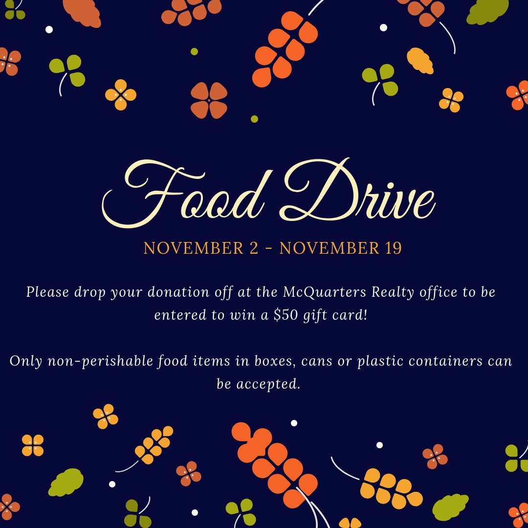 mcquarterspgh's tweet photo. Drop off a food donation to be entered to win a $50 gift card! https://t.co/Cx2awXvrQh