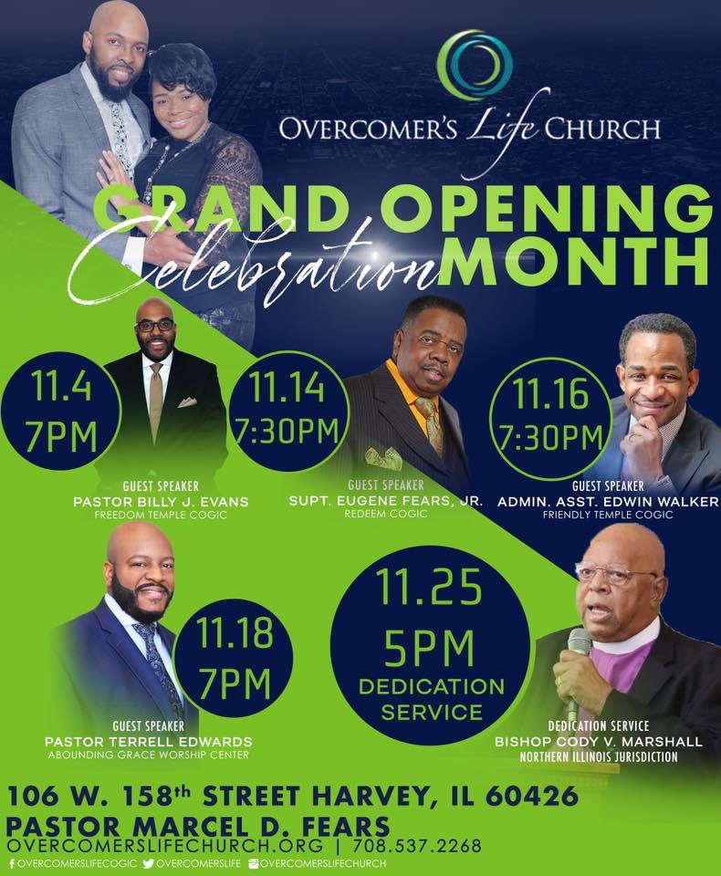 theftcogic's tweet photo. Meet Pastor Evans for a word this Sunday night at Overcomer’s Life Church for the kickoff of “Celebration Month”! #FreshStart #NewLocation #SameChurch https://t.co/qG0ZwqZDfk