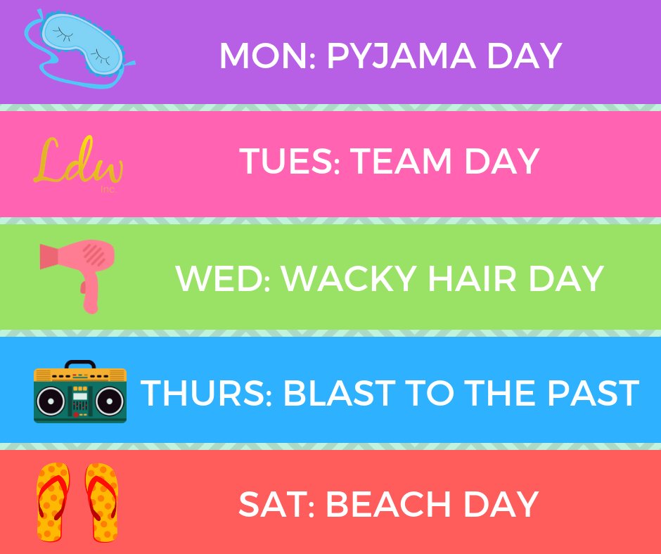 LeemingDance's tweet photo. THE VOTES ARE IN

Here is our official LDW Spirit Week 2018 schedule .🎉 Can't wait to see what everyone comes up with!

#spiritweek #dance #themes #pjday #LDW30 https://t.co/KRH3EkT5oh