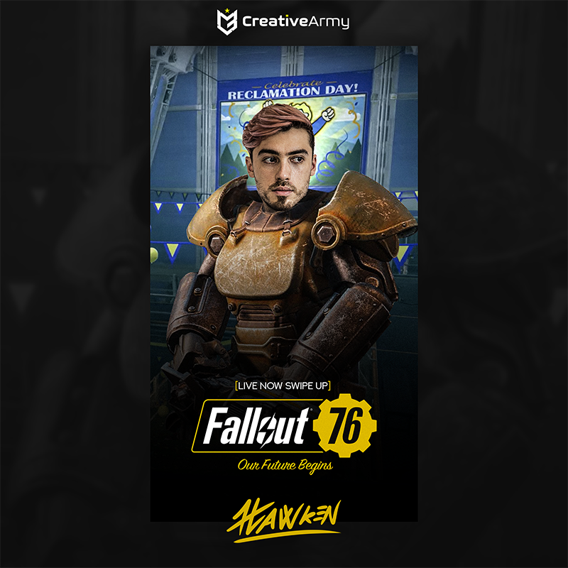 CreativeArmyIT's tweet photo. Promo instagram story 4 #Fallout76
#CreativeArmyIT #CreativeArmy #Gaming #streaming #Fallout https://t.co/XnssYLaBmE