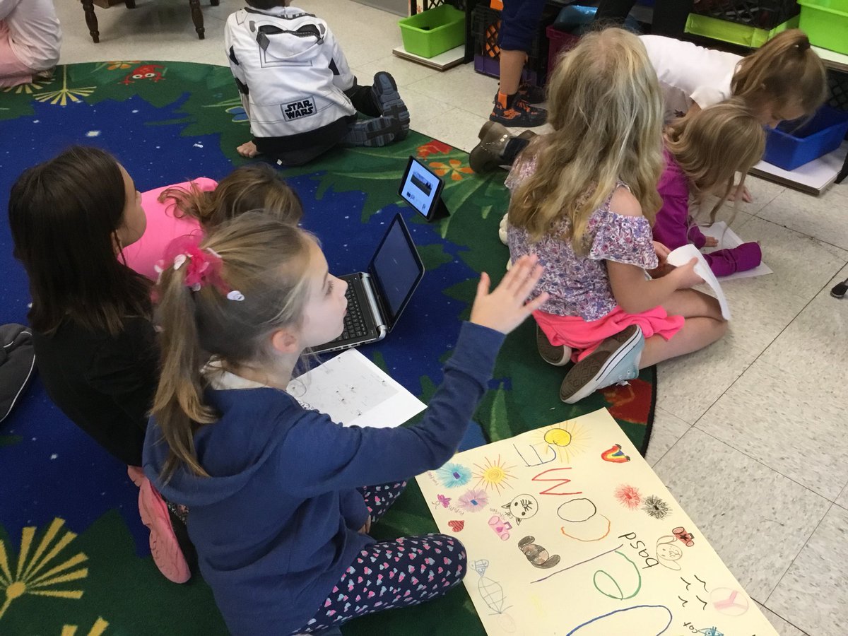 Our Mystery Hangout with Pine Forge Elementary was so much fun today. We used map skills, collaboration, and problem solving to guess their location. #BASDPride @bennett_iteach