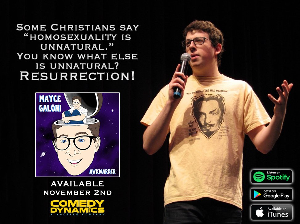 comedydynamics's tweet photo. Mayce Galoni: Awkwarder will be available on iTunes, Google Play and Spotify tomorrow! #LetsGetAwkward #ComedyDynamics
.
.
.
.
.
#Comedy #StandUp #Awkward #iTunes #GooglePlay #Spotify #MayceGaloni #Comedian #Hilarious https://t.co/uiOpMGQ8fb