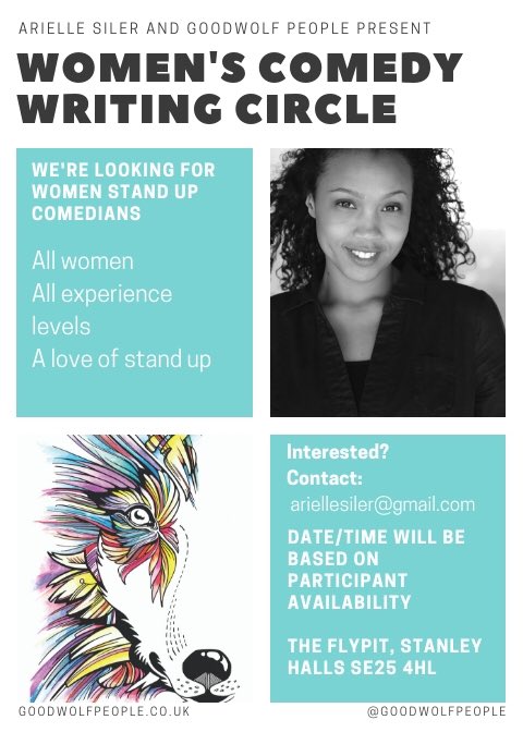 Arielle Siler (@ariellesiler) on Twitter photo Calling all lady stand-up comedians! Join the Women’s Comedy Writing Circle where a bunch of us lady comics get together to test new material, give each other feedback, and prep for our next gig! Spread the word!! <a href="/juniorbooker/">junior booker comedy</a> #LOL #London #standupcomedy #womengetthingsdone Calling all lady stand-up comedians! Join the Women’s Comedy Writing Circle where a bunch of us lady comics get together to test new material, give each other feedback, and prep for our next gig! Spread the word!! <a href="/juniorbooker/">junior booker comedy</a> #LOL #London #standupcomedy #womengetthingsdone