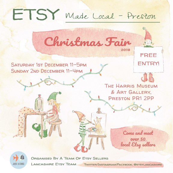 From tomorrow we’ll be sharing our artisan makers! So keep an eye out for a sneak peek of what you can find at our fabulous #EtsyMadeLocal event <a href="/HarrisPreston/">The Harris</a> on 1st &amp; 2nd Dec #Christmas #etsy #etsysellers #christmasshopping #lancashire #preston #northwest