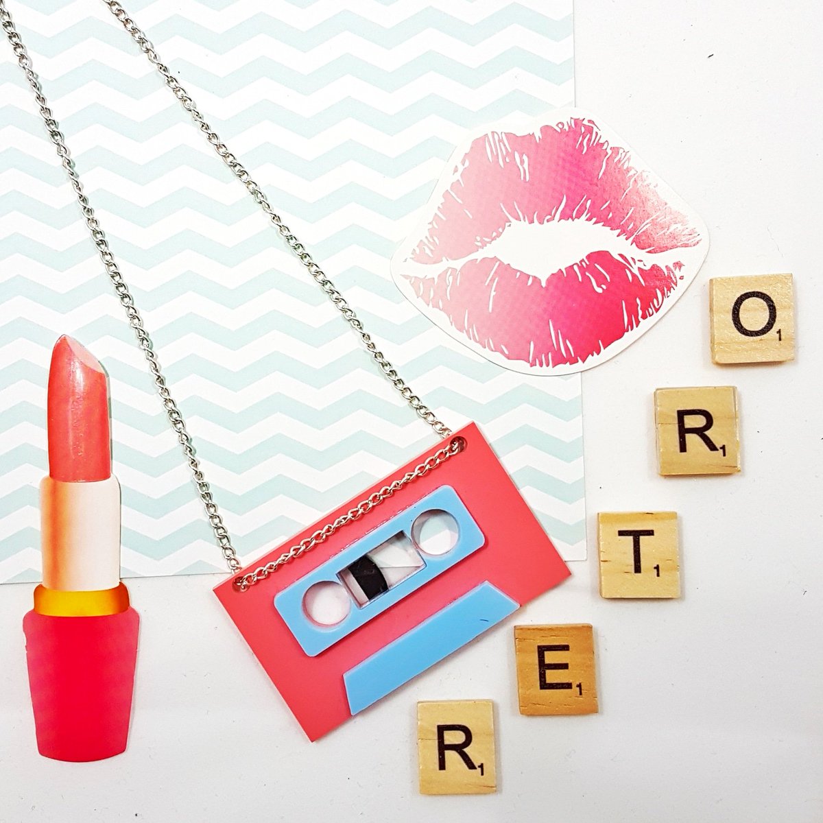 Since we launched our Acrylic #jewellery range a few months ago, we've been working on a few more designs to release. This one is an absolute FAVE of ours! We love #retro throwbacks and this one has to be the ultimate 80's/90's tribute! Anyone else miss cassette tapes?! 😂😂😂