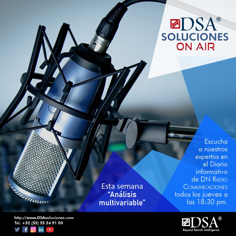 DSASoluciones's tweet image. ¡No te pierdas nuestra cápsula de #tecnología por @DNRadioCom a las 6:30! El tema de esta semana: #AnálisisMultivariable
ow.ly/xFAo50jxFs5