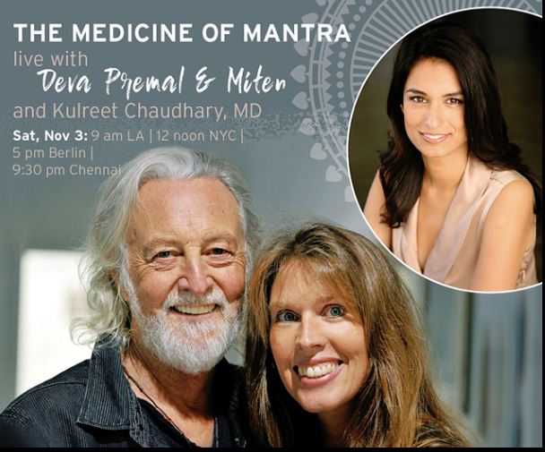 Kulreet Chaudhary (@drkchaudhary) on Twitter photo Come join me on my FB live event with <a href="/DevaPremalMiten/">Deva Premal & Miten</a> on Nov 3 at 9 AM PT, 12 PM ET, 9:30 PM Chennai.  The #HealingNatureOfSound is one of my passions! It will be on #TheMedicineOfMantra and should be lot's of fun!  Her's the link: bit.ly/2DhOuMz Come join me on my FB live event with <a href="/DevaPremalMiten/">Deva Premal & Miten</a> on Nov 3 at 9 AM PT, 12 PM ET, 9:30 PM Chennai.  The #HealingNatureOfSound is one of my passions! It will be on #TheMedicineOfMantra and should be lot's of fun!  Her's the link: bit.ly/2DhOuMz