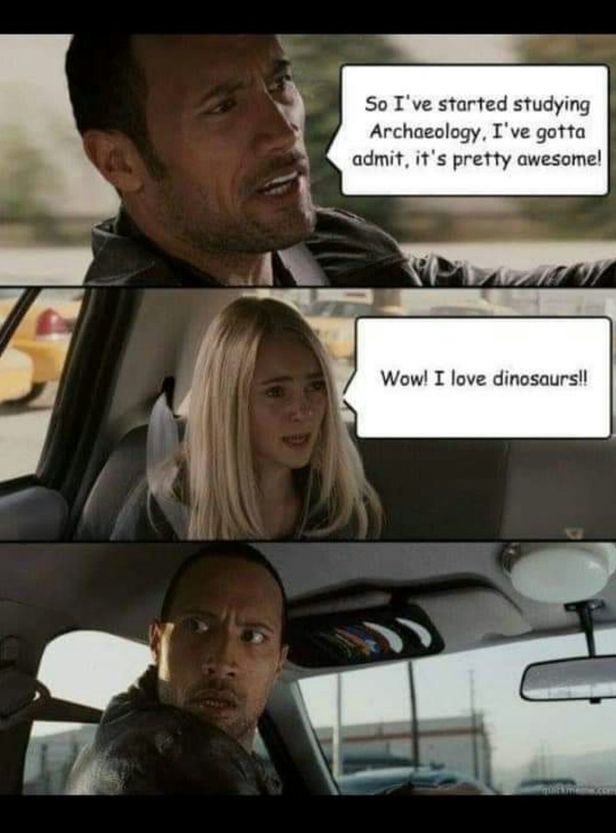 DinoGuyIRL's tweet photo. Learning that an archaeologist doesn't dig up dinosaur bones is quite the awakening for a lot of people!
#PaleoProblems https://t.co/zWx0RFm4Yk