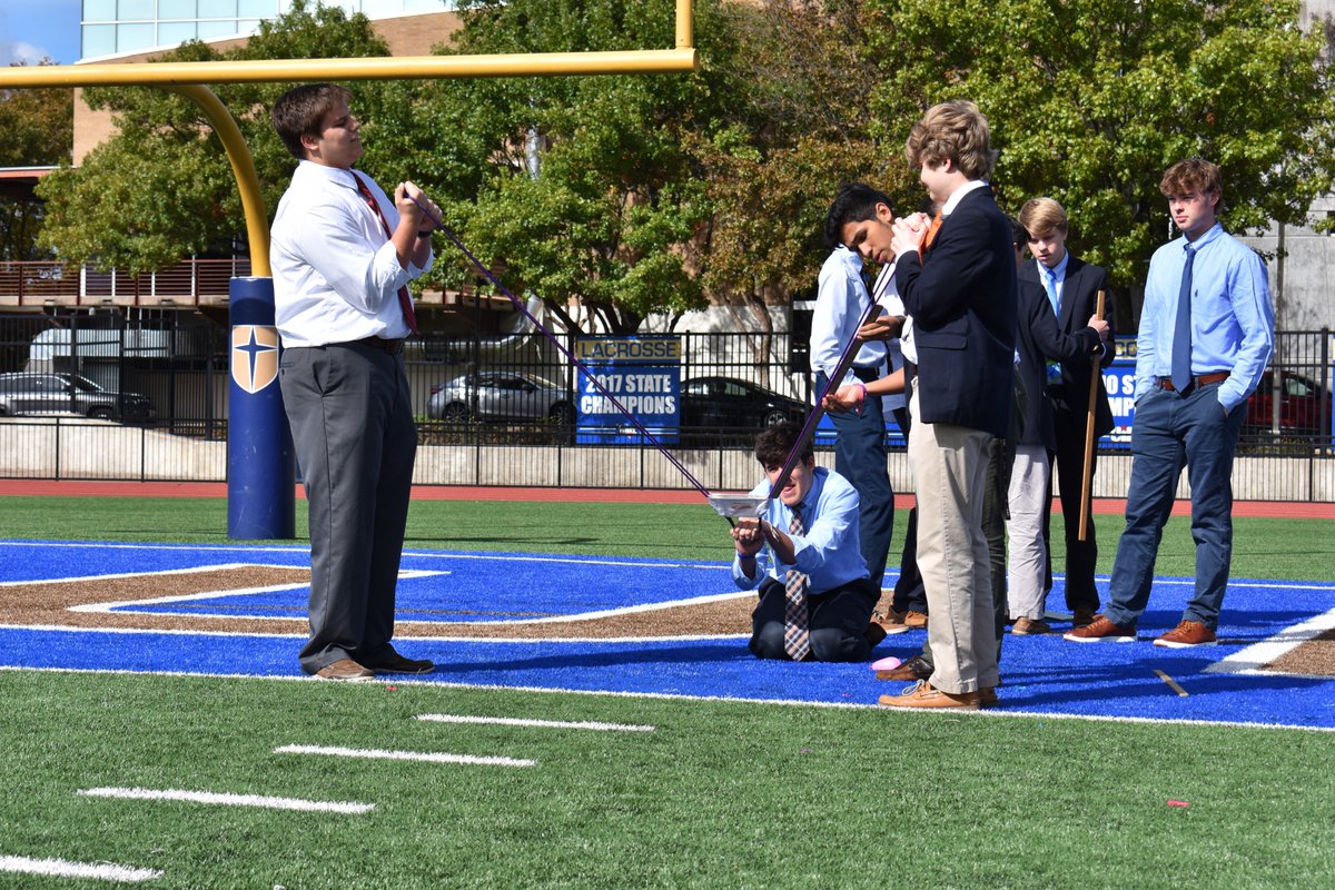 jesuitdallas's tweet photo. Mr. TJ Howard '08 taunts his physics classes as they try to hit him with water balloons using a slingshot. #EasyRight? #Science #Physics #IntellectuallyCompetent #ASC4 https://t.co/nkG0oxaXF2