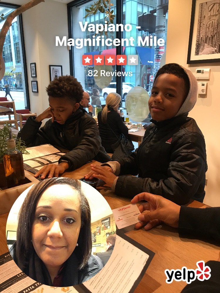 Here with the family celebrating #Jacksons13th (@ Vapiano - Magnificent Mile) #Yelp #Yelfie yelp.com/biz/vapiano-ma…