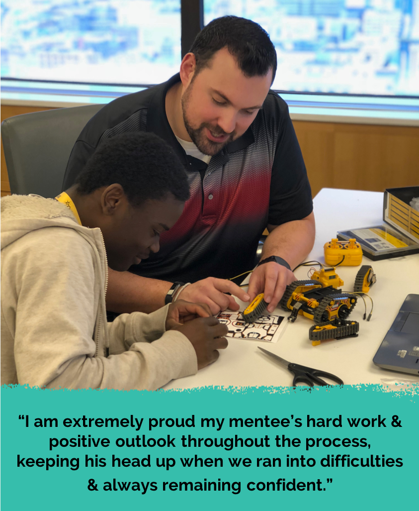 SparkProgramPHL's tweet photo. Last spring, Corinthian worked with his mentor, Ian, to build a robot with a math themed obstacle course. Ian shared that he was proud of Corinthian's hard work, outlook, and confidence! #GivingPossibility #ThePossibilityMovement https://t.co/poCE18sHgy