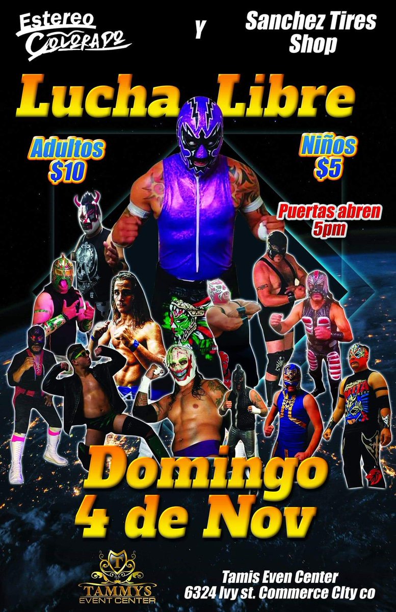 WrestleBigGuns's tweet photo. 3 shows this weekend!
@NEWColorado on Saturday, Tammys Lucha Libre and @PrimosWrestling on Sunday!
#SuplexParty #MrColoradoWrestling #InfinityTitles https://t.co/95HVpxKY6K