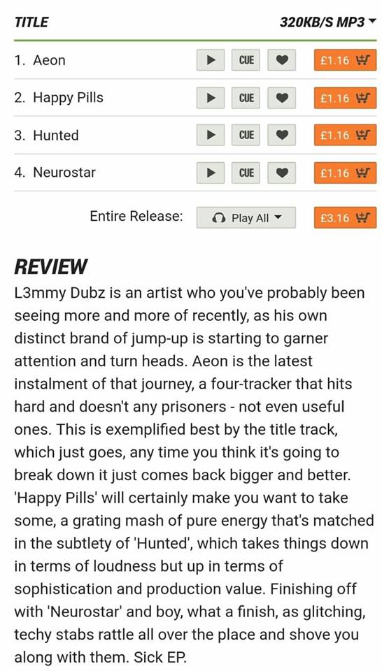 Cre8Dnb's tweet photo. Thank you @junodownload for the amazing review of @lemmydubz new EP, Aeon!!!

Available now to buy on Juno download 🎧 https://t.co/O2frZJPIPg

@cygnusmusic 

#Cre8dnb #AeonEP #l3mmydubz https://t.co/hPGlYplvcQ