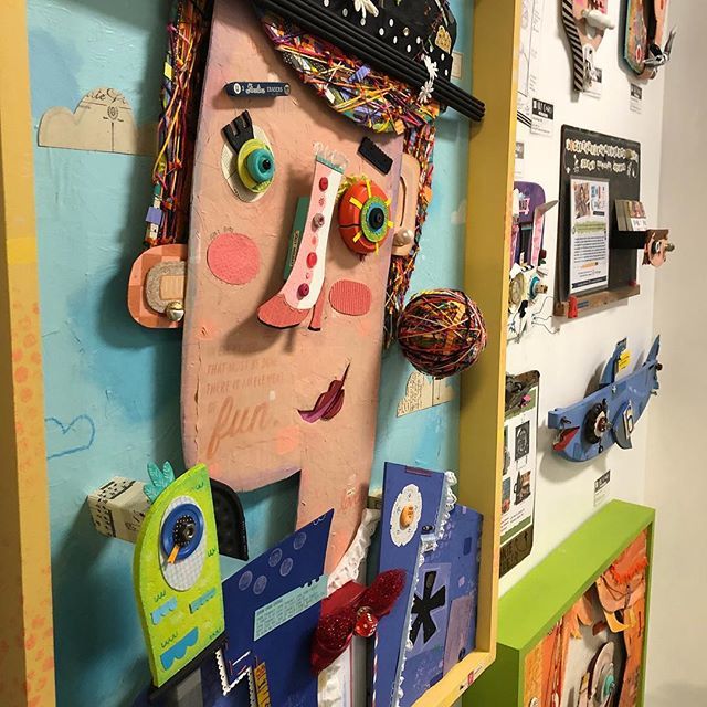 HOLLiCONGER's tweet photo. New spiffed up location and gallery area within @northtradestreetarts Lots of art to see and buy. Finally hung Mary up today although she’s not for sale. I’m keeping her 😊#quirkyart #marypoppins #foundobjectartist #mixedmedia https://t.co/FxlGyaG6lJ https://t.co/loiA8H6MkX