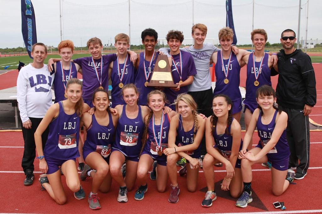 lbjxc's tweet image. Boys team Region 4 Champs and state  individual qualifiers Elyse and McKenzi coaches Croston and Ortiz