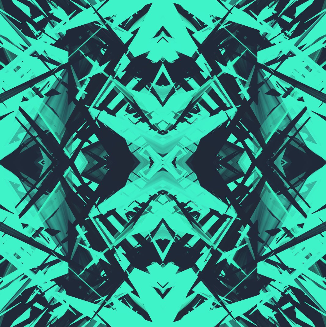 Computer-generated art: lines upon lines upon lines upon lines. Sharp, abstract, green.