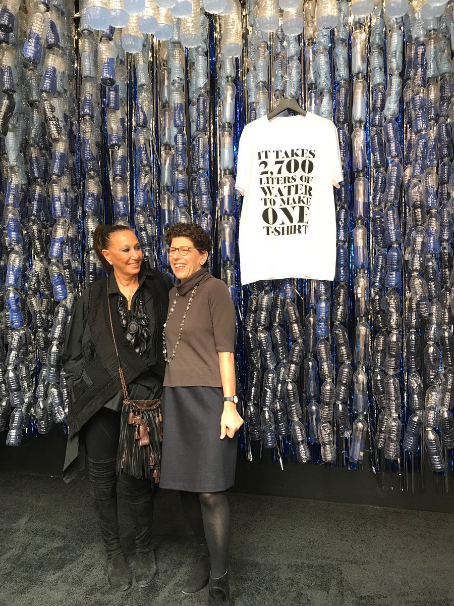 NRDC's tweet image. That’s Donna Karan &amp;amp; @NRDC’s @lgreernrdc kicking off @WeChangeFashion! This interactive experience —running now through Nov 4th—is designed to educate consumers about the devastating environmental impact of the fashion industry. Learn more: on.nrdc.org/2Qka8m0 #ChangeFashion