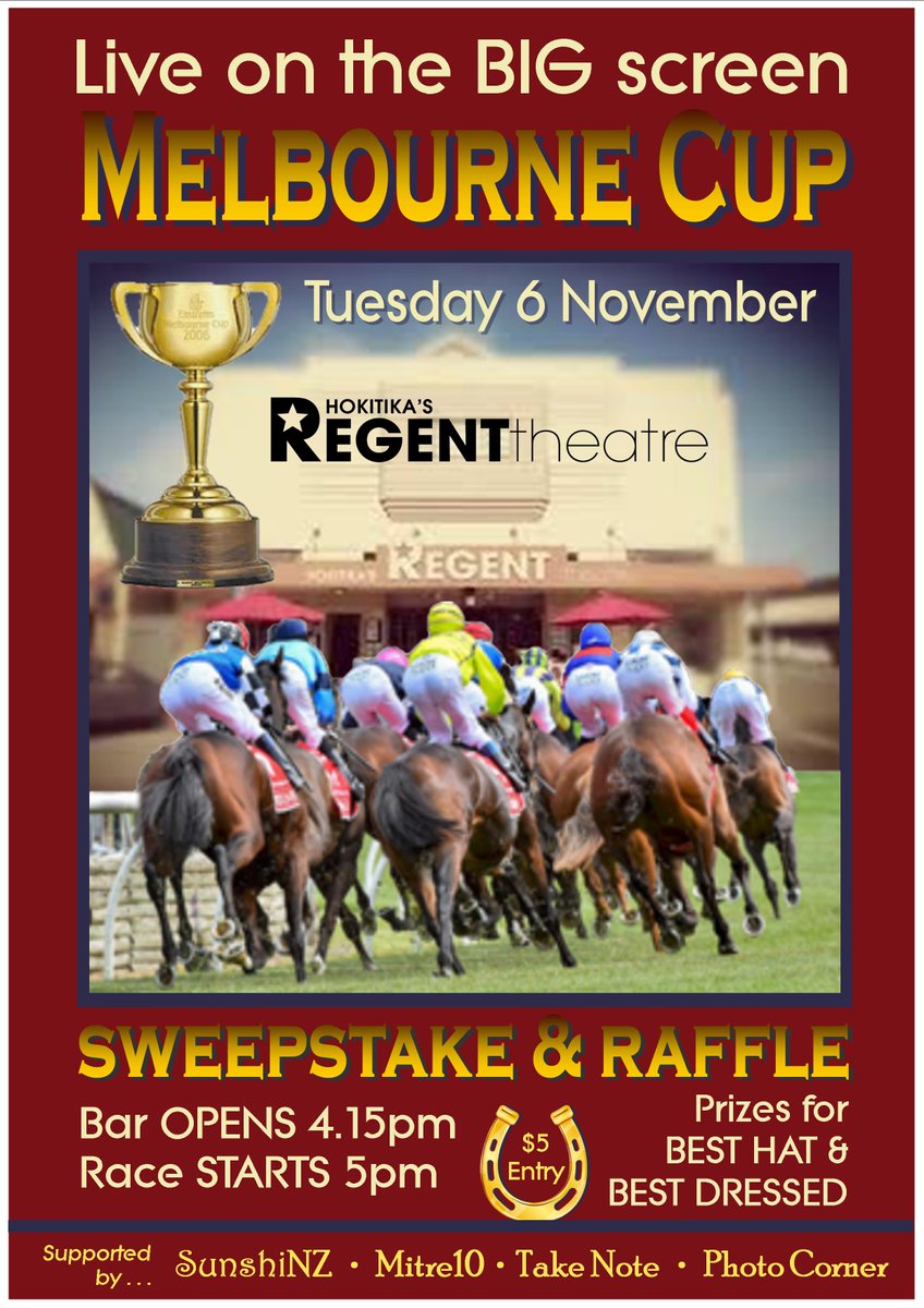 Melbourne Cup on the Big Screen - from 4pm onwards, cash bar, sweepstake, best dressed, grab a big hat