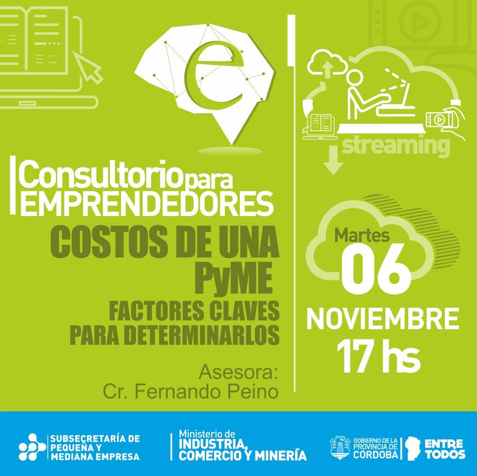 QPlusSoftware's tweet image. #Difusión #ConsultorioEmprendedor ON LINE!
TEMA: Costos de una PyME, factores clave para determinarlos.
6 NOV 17 hs, podrán acceder al mismo desde cualquier dispositivo móvil link: bit.ly/2Qdkx39
Les recordamos que NO ES PRESENCIAL