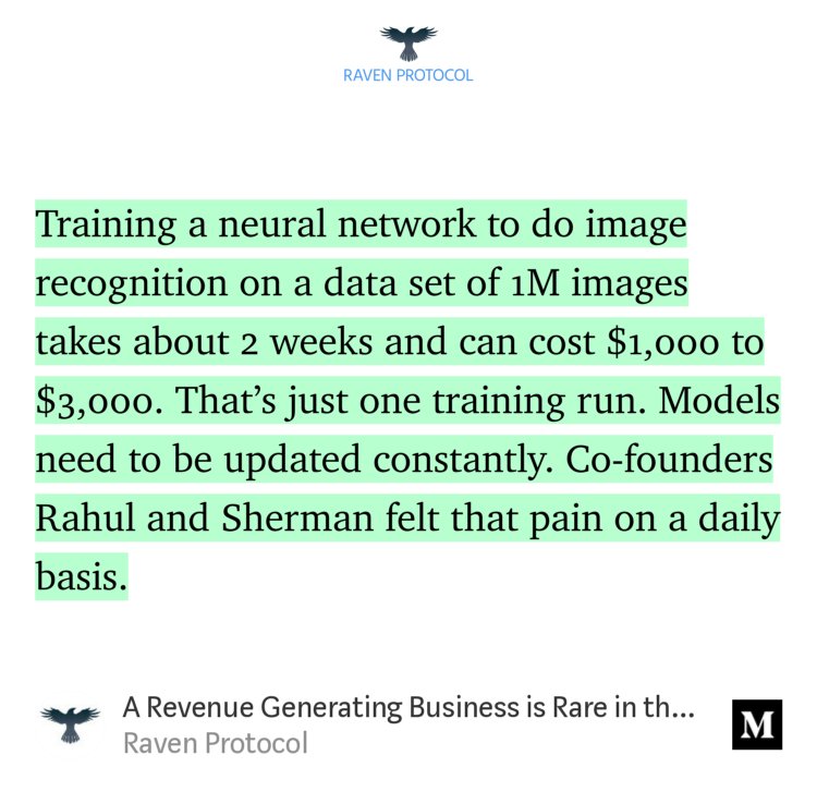 SHERM8N's tweet image. &quot;A Revenue Generating Business is Rare in the Blockchain World&quot; by @raven_protocol #crypto #blockchain #ai medium.com/ravenprotocol/…