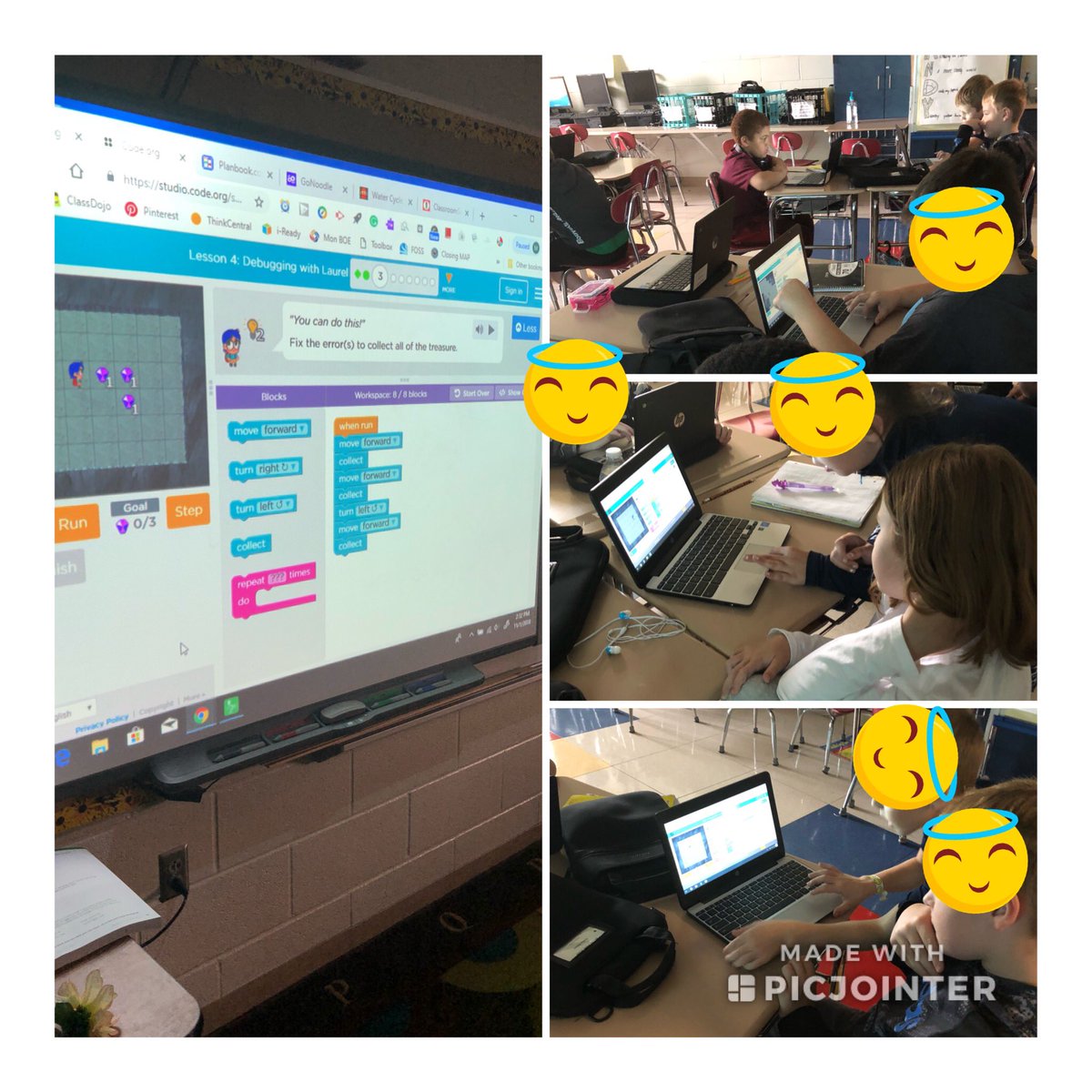 MylanParkMorris's tweet image. We all know DE-BUGS come in when it’s COLD outside! We’re debugging some programs in 3rd grade! Great teamwork! @CodeWV @TeachCode @MylanPatriots @Monongalia_Co @MonongaliaElem @Codeforfun2 @codelikeagirlau #codewv #teachcode #mylanpatriots #monongalia_co