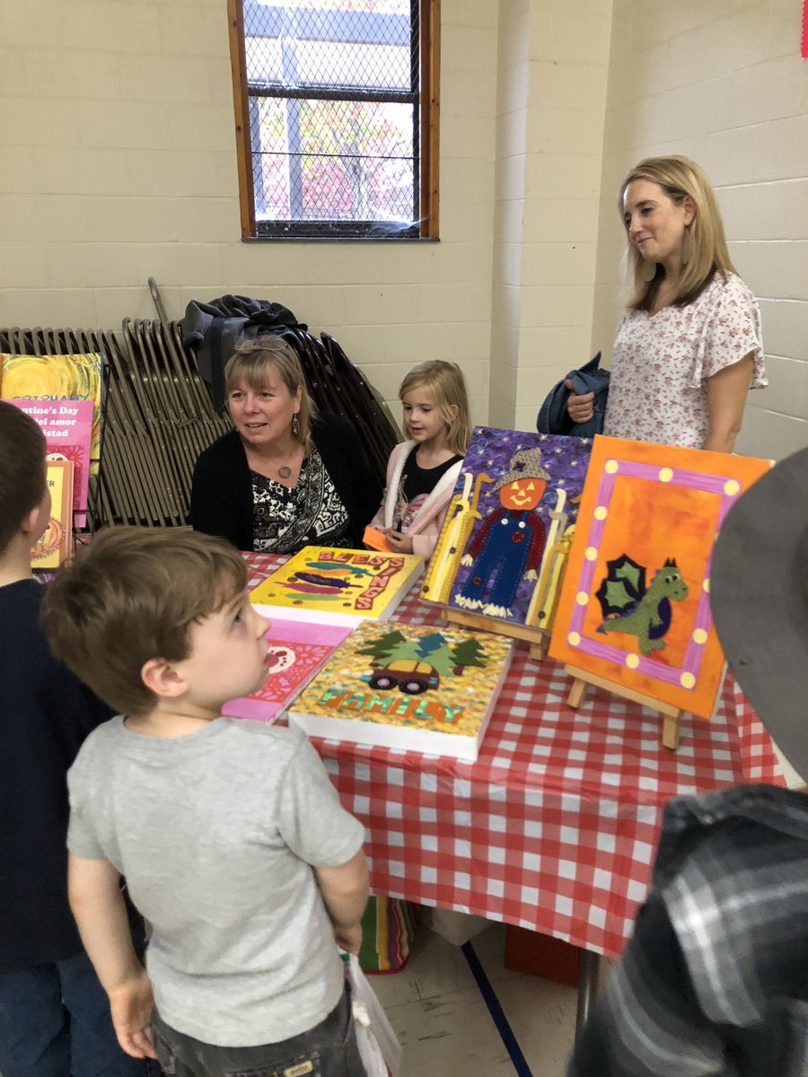 SHall_dcs's tweet photo. Visiting author shares her art and books, encouraging reading, writing and art @dcsnc @PilotElementary https://t.co/VIzF1SacN1