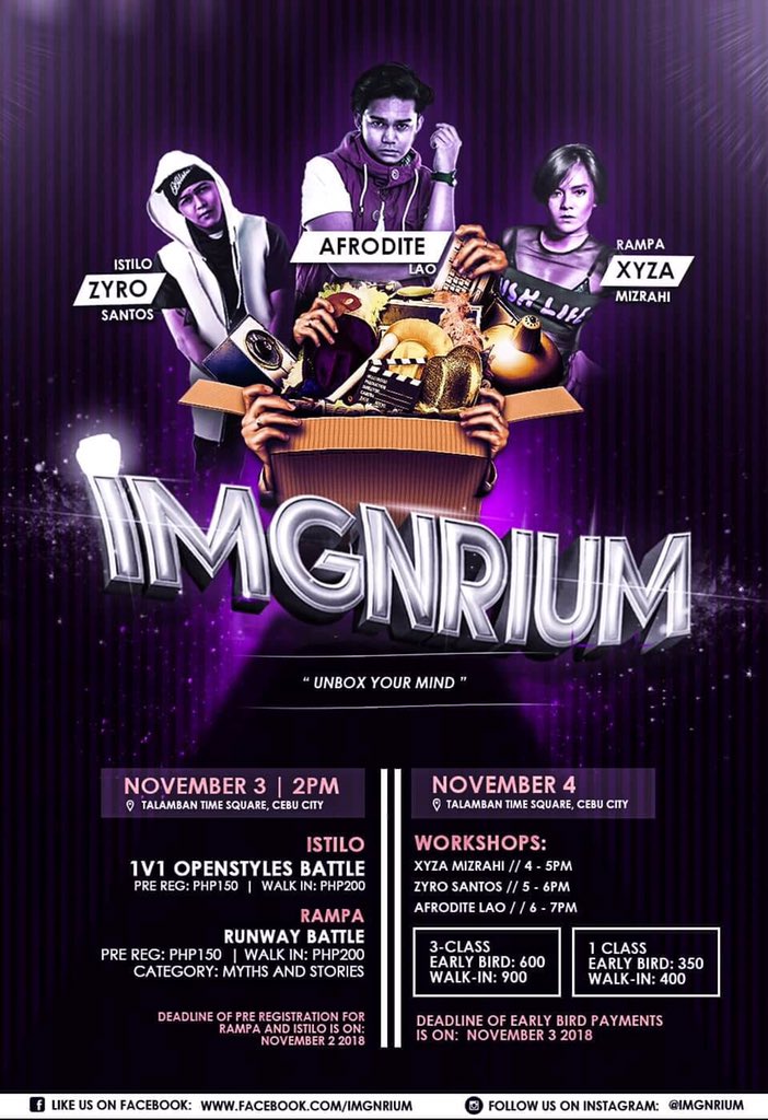 ZyroSantos's tweet photo. What's Up CEBU!!! Kitakits tayo. 😍
Check poster for details.
#Imgnrium #UnboxYourMind #Cebu #Istilo #Rampa #Galaw #Zyro #XyzaMizrahi #Afrodite https://t.co/n61t3OByNY