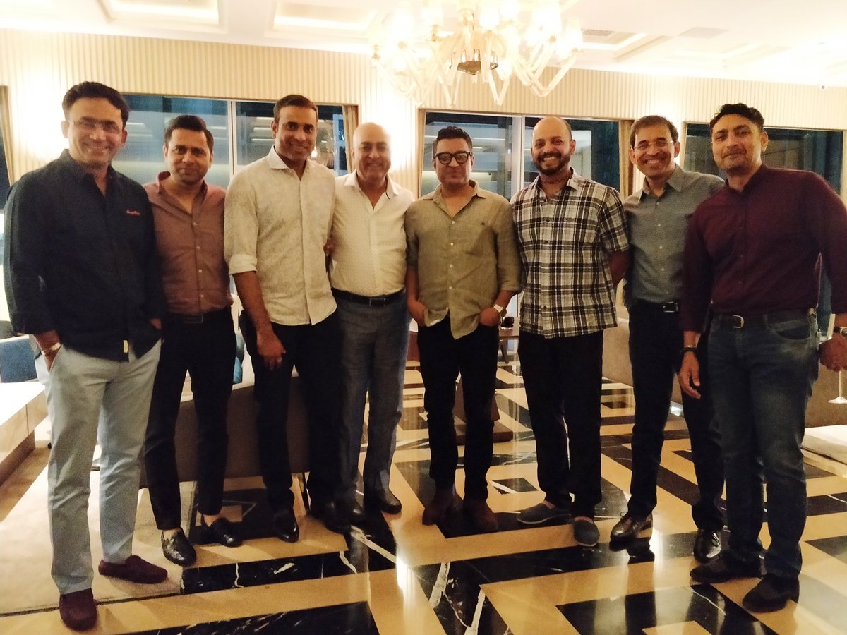 A VVSpecial set of guys! At Sunny Gavaskar's do at <a href="/TheIndusClub/">The Indus Club</a>. Amazing achievements on field, super work on TV. <a href="/VVSLaxman281/">VVS Laxman</a> <a href="/cricketaakash/">Aakash Chopra</a> <a href="/harshabhogle/">harsha bhogle</a> <a href="/sanjaymanjrekar/">Sanjay Manjrekar</a> <a href="/kartikmurali/">Kartik Murali</a> <a href="/DeepDasgupta7/">Deep Dasgupta</a>