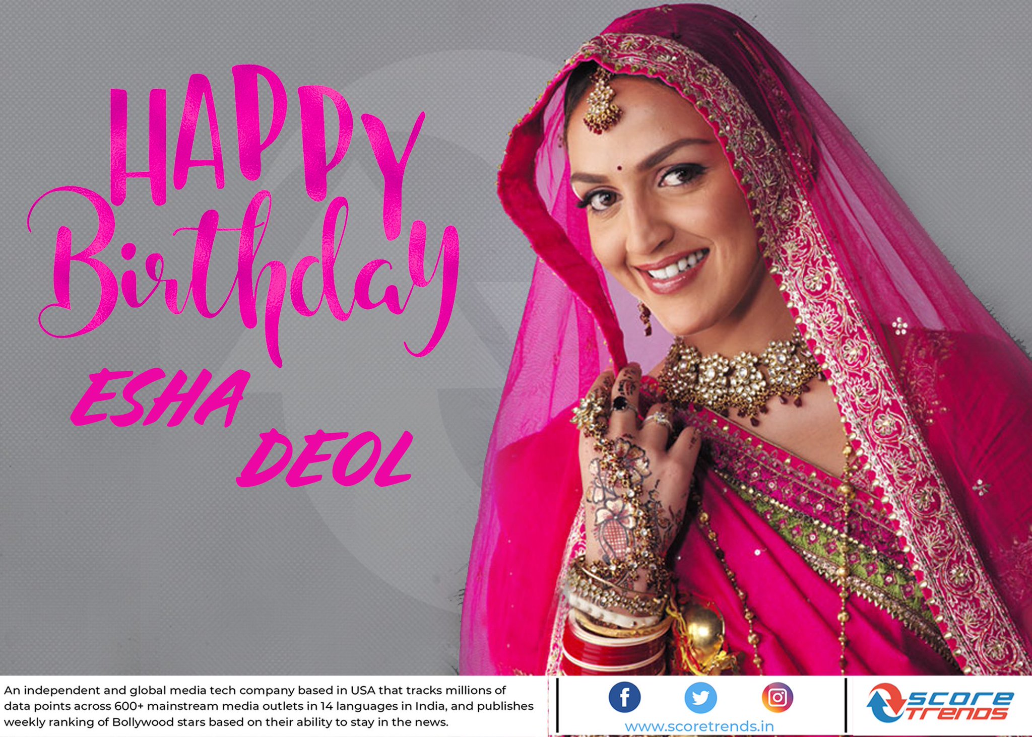 Score Trends wishes Esha Deol a Happy Birthday!! 