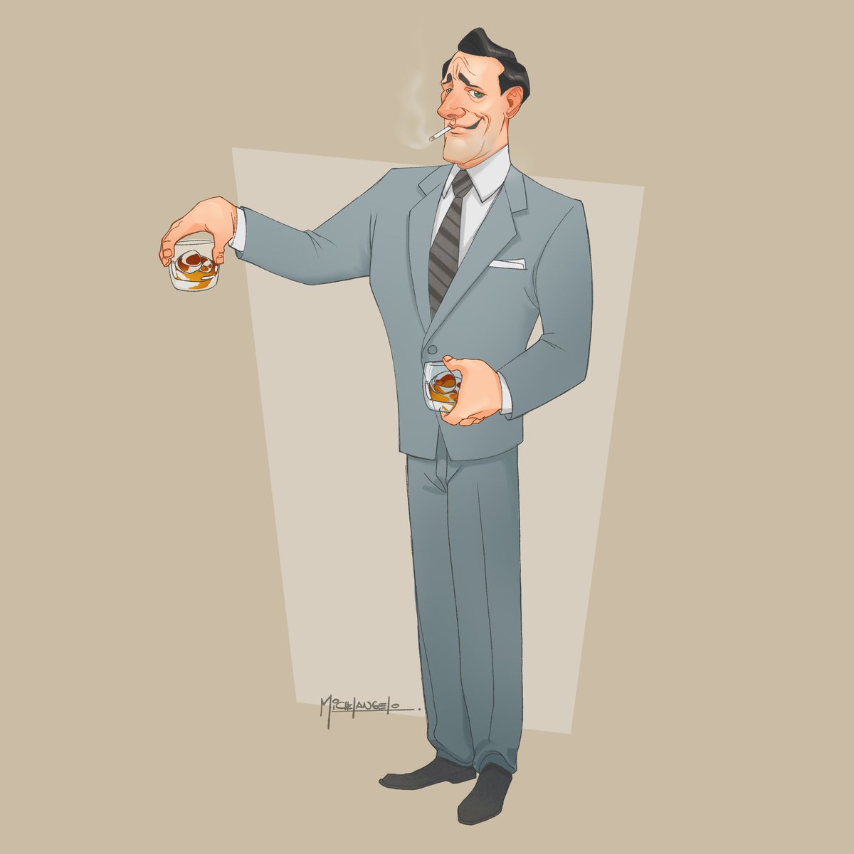 mickel_almeida's tweet photo. After vacations its time to get back to work! Donald Draper from Mad man show!
#madman #donalddraper #cartoon #drawing #characterdesign https://t.co/VCdEJ08ToU
