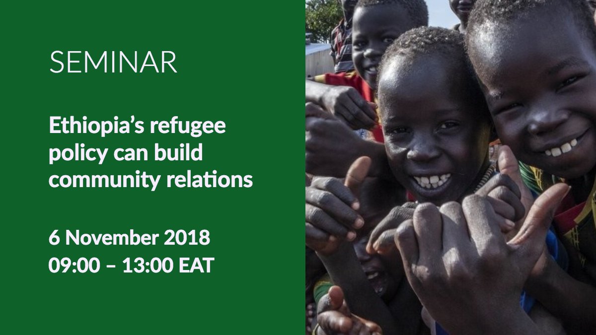 Next week: #Ethiopia’s Comprehensive Refugee Response Framework will dramatically change policy around protecting #refugees in the country. issafrica.org/events/ethiopi…
