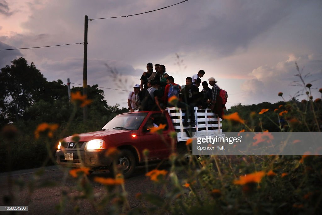Members of the Central American caravan continue their march toward the United States as the Pentagon prepares to deploy up to 5,000 active-duty troops to the U.S.-Mexico border. 📷: @spencerplatt1