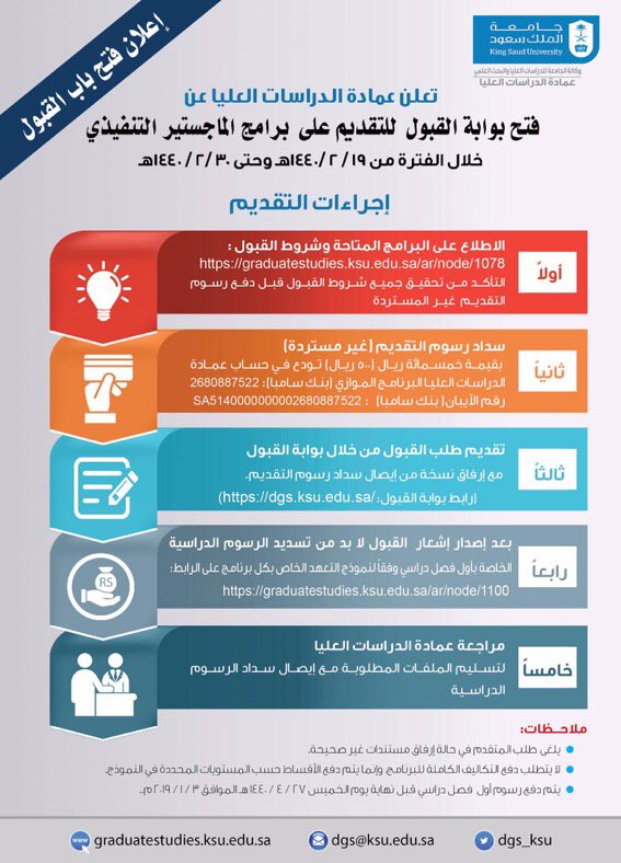 جامعة الملك سعود No Twitter فتح بوابة القبول للتقدم لبرامج الماجستير التنفيذي يوم الأحد 2 19 1440 هـ Https T Co Cfc9nptrer جامعة الملك سعود Https T Co Lukgpqbpta