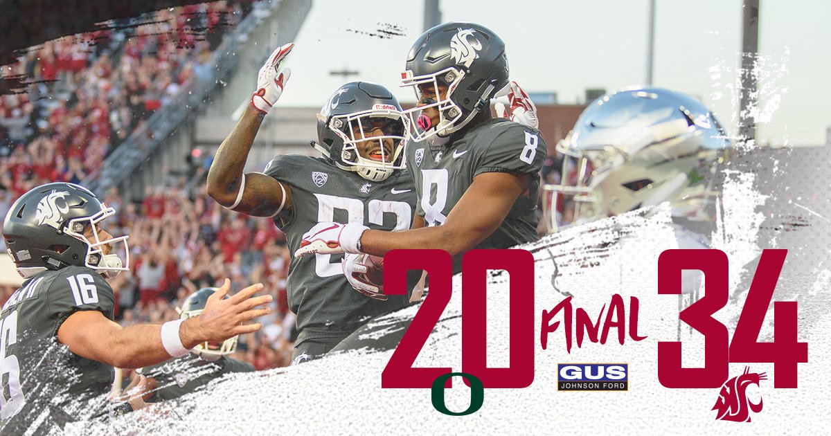 WSUCougarFB's tweet photo. COUGS WIN!!

#GoCougs #DuckHunt https://t.co/tVtPRFf1w9