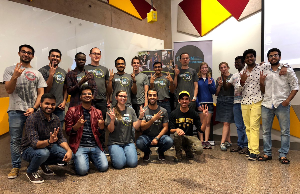 WSSIatASU's tweet photo. Let’s hear it for the @ASU @PLuSalliance #ResourCEhack competitors! 6 innovative teams who hacked brilliant #CircularEconomy solutions in 48 hours. The winner will be announced in a moment! @EntrepreneurASU #RISNincubator https://t.co/JSPJGpk0LY